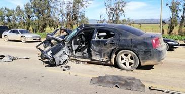 Un prensado en accidente automovilístico en San Quintín